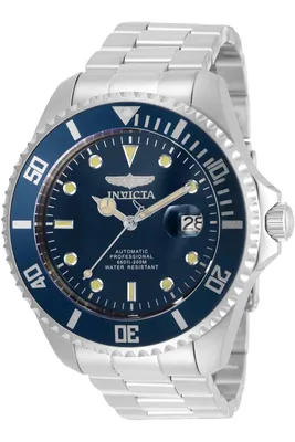 Obrázek produktu pro Invicta Pro Diver 35721 Pánské Hodinky - Automatické Hnutí - Nerezová Ocel s Modrým Ciferníkem - 47 mm