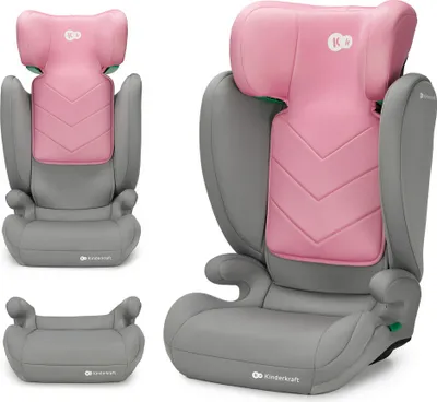 Produktbild von Kinderkraft I-SPARK 2in1 Kindersitz 100-150 cm - i-Size Standard - Leicht - H-GUARD Kopfstütze - SPS Seitenaufprallschutz - Rosa