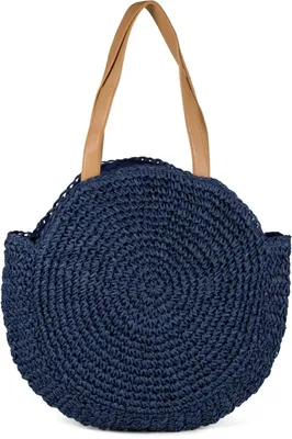 Produktbild von Runde Rattan Schultertasche mit langen Griffen