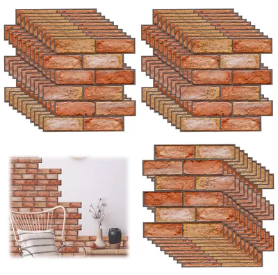 Produktbild von Wandpaneel Steinoptik selbstklebend - 3D-Wandpaneel PVC - 30 x 30 cm - Set mit 30 Stück - Wasserfest