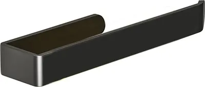 Image de Barre porte-serviettes murale - alliage d'aluminium - 1 pièce - noir - 33 cm