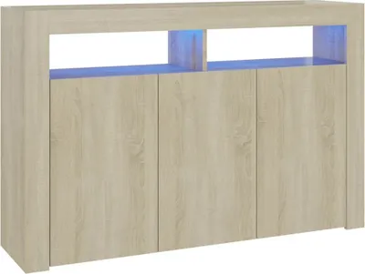 Image de Buffet avec lampes LED Chêne Sonoma 115,5x30x75 cm