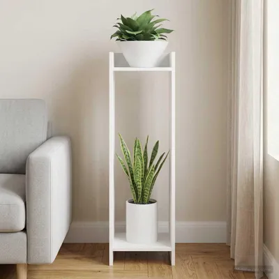 Produktbild von vidaXL Pflanzenständer Weiß 30 x 30 x 100 cm Holzwerkstoff