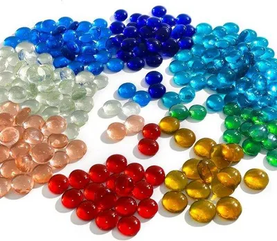 Produktbild von Bunte Glassteine 420 Stück 1800g Aquarium Dekoration