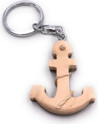 Produktbild von Onwomania Schlüsselanhänger aus Holz Anker Meer Wasser See Seefahrt Maritime Anhänger Charm
