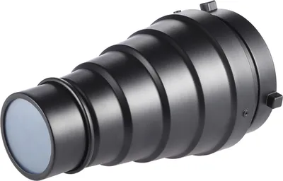 Obrázok produktu pre Kovový kužeľový snoot s voštinovou mriežkou, sada 5 ks farebných filtrov pre Bowens Mount Strobe Monolight fotografický štúdiový blesk