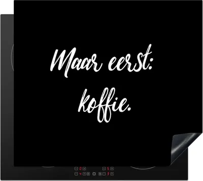 Produktbild von KitchenYeah© Herdabdeckplatte Sprichwörter - Zitate - Kaffee - Das Wichtigste zuerst: Kaffee , 59x52cm, Küche Deko, Glaskeramikkochfeld Herdabdeckung, Abdeckplatte fùr Kochfeld