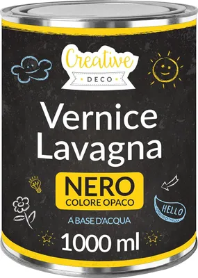 Immagine prodotto di Creative Deco Vernice Lavagna Nera Gesso | 1000ml | 10 m²/1L | Pittura Opaca | Pareti Legno Metallo Vetro | Non Tossica | Scritte in Gesso e Disegni