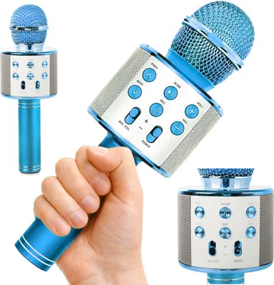 Obrázek produktu pro Bluetooth bezdrátový mikrofon karaoke reproduktor hlasový modulátor kulatý AKCE