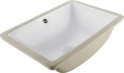 Immagine prodotto di Lavabo da incasso - Lavabo rettangolare in Vetroceramica - 46 x 33 cm - Con troppopieno - Per bagno e bagno degli ospiti - Facile montaggio da incasso - Bianco