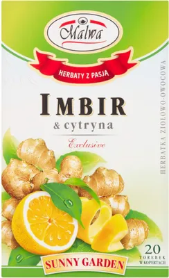 Zdjęcie produktu dla Malwa Sunny Garden Exclusive Herbatka Ziołowo-Owocowa Imbir & Cytryna 40 G (20 X 2 G)