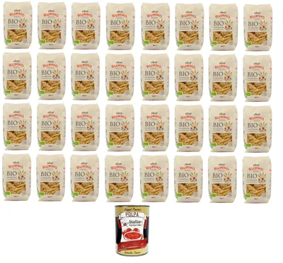 Produktbild von Rummo Pasta Penne Rigate Nr. 66 32x500gr+ Italian Gourmet polpa 400g