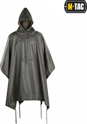 Produktbild von Poncho Olive Camouflage faltbar reißfest schnelltrocknend mit Ösen für Outdoor