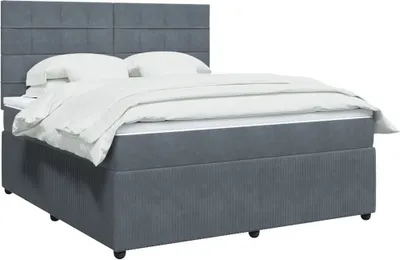 Produktbild von Maison Exclusive - Boxspringbett mit Matratze Dunkelgrau 180x200 cm Samt