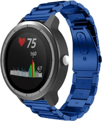 Produktbild von Strap-it Garmin Vivoactive 3 Gliederarmband (Blau)
