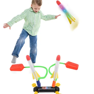 Produktbild von Kinderspielzeug-Raketenwerfer, Outdoor-Spielzeug – bis zu 120 Fuß Reichweite – Sprungraketen-Set, Geburtstagsgeschenk für 10-jährige Jungen und Mädchen