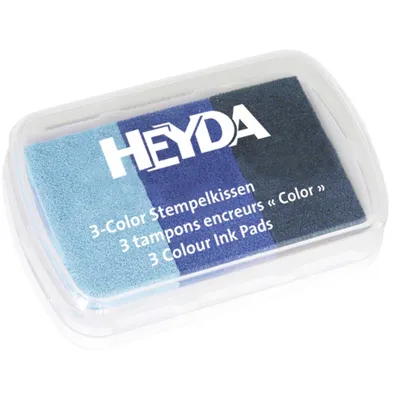 Zdjęcie produktu dla Heyda 204888464 Poduszka do pieczątek 3-kolorowa 9 x 6 cm odcienie niebieskiego