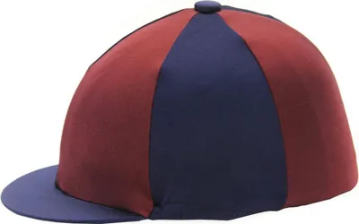 Produktbild von Hy  Elasthan-Reithelmüberzug, seidig glänzend, zweifarbig BZ506 (Einheitsgröße) (Marineblau/Burgunder)