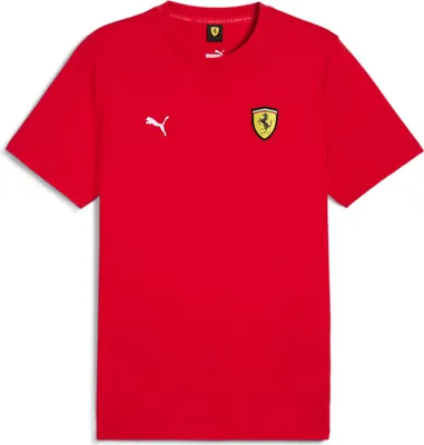 Produktbild von Scuderia Ferrari Puma T-Shirt "Logo" - rot, Offizieller Fanartikel, Ferrari Wappen auf der Brust, Rundhals
