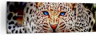 Produktbild von Bild auf Leinwand - Leinwandbild - Panther Tier - 160x50cm - Wand Bild - Wanddeko - Wandbilder - Leinwanddruck - Bilder - Kunstdruck - Wanddekoration - Leinwand bilder - Wandkunst - AB160x50-3506