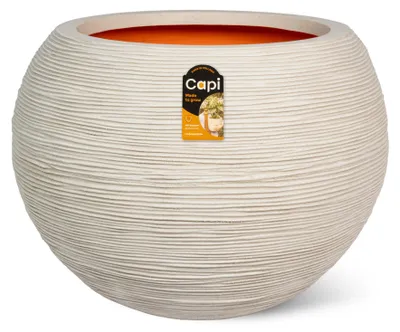 Obrázek produktu pro Capi Europe - Květináč kulatý, barva: béžová (NL) - Kámen - 40x32 - KPER270