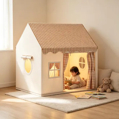 Produktbild von Kinder Spielzelt,Spielhaus Kinder Indoor,Kinderspielhaus und Kinder Bettzelt,Prinzessin Kinderspielhaus,Großes Zelt für Indoor &Outdoor 120x105x128cm