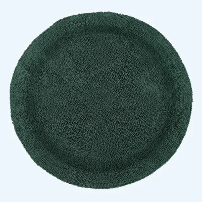 Produktbild von HOMESCAPES Runde Battematte waldgrün 80 cm aus 100% Baumwolle
