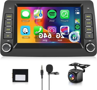 Imagen del producto de Radio para coche Android, compatible con Fiat Panda - Radio con CarPlay - Sistema multimedia - Radio con pantalla táctil - Navegador GPS