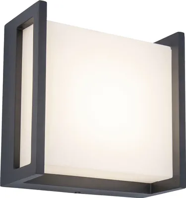 Produktbild von LUTEC QUBO, Wandbeleuchtung für den Außenbereich, Grau, Aluminium, Polycarbonat (PC), IP54, Fassade, I