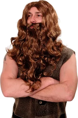 Produktbild von WIG ME UP Perücke Bart Wikinger Barbar Braun Modell: WIG007