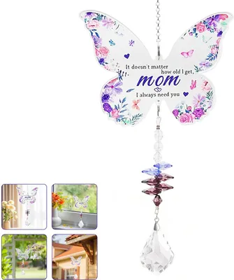 Produktbild von Schmetterling Sonnenfänger Geschenk – Muttertagsgeschenk, Geburtstagsgeschenk, Weihnachtsgeschenk für Mama, Lila