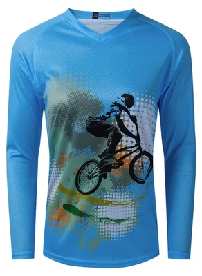 Image de Maillot de vélo manches longues pour femmes, modèle VTT