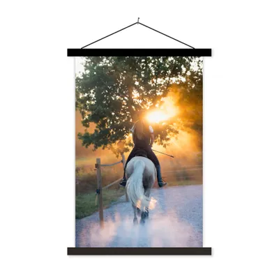 Produktbild von MuchoWow® Textilposter Pferd - Sonne - Sand 120x180 cm mit schwarzem Rahmen - Fotos