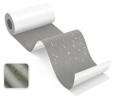 Produktbild von Selbstklebendes Reparatur-Band - Wasserdichte Stoff-Flicken für Zelt und Polster - Grau - 7,8x200 cm