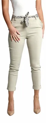 Productafbeelding van MIssisshop Dames Stretch Broek, Klassieke Chino (Model 366), Beige, Maat L