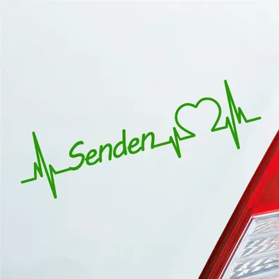 Produktbild von Auto Aufkleber Senden Herz Herzschlag 19x6 cm Hellgrün Sticker Heckscheibenaufkleber