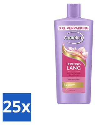 Productafbeelding van 25 x Andrélon Levendig Lang Shampoo – 685 ml - Voordeelverpakking - 25 stuks