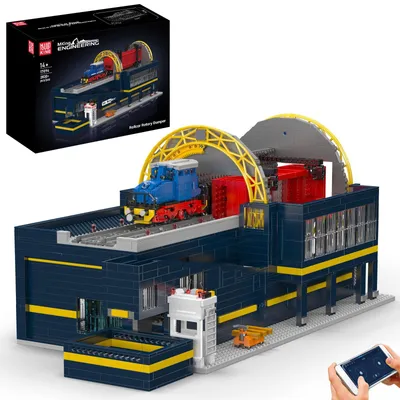 Produktbild von Mould King 17094 Technik Bausteine Motorisierter Drehkipper für Eisenbahnwaggons, Fernbedienung Realistische Drehfunktion, Bausatz für Erwachsene ab 14 Jahren (2830 Teile)