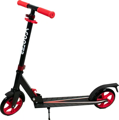 Produktbild von Scooter | Roller | Cityroller | Tretroller | Kinderroller | Mit Ständer | Bis 100Kg | Schwarz/Rot