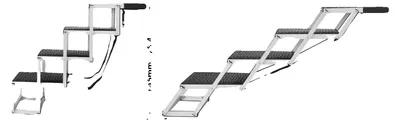 Productafbeelding van Hondentrap, verstelbare hoogte, lichtgewicht aluminium, 17 inch tot 26 inch