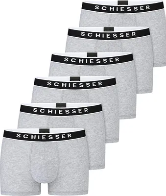 Produktbild von Schiesser 6er Pack - 95/5 - Baumwolle Retro Short / Pant Körpernahe Shorts mit Webgummibund , Kontraststarke Logo-Prägung am Bund, Elastische Single-Jersey-Qualität