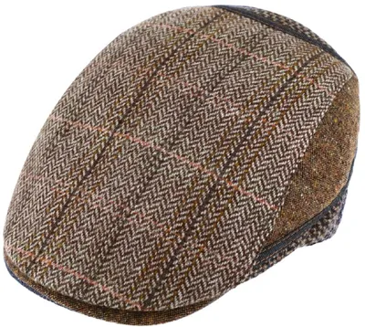 Fiebig Schiebermütze Patchwork aus Schurwolle in 801-Braun