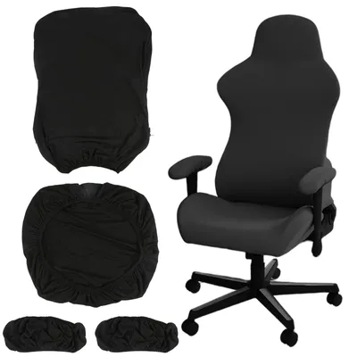 Gaming-Stuhlbezug 4-tlg., dehnbar, waschbar, schwarz