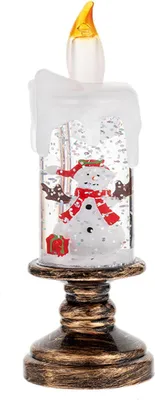 Produktbild von Weihnachtliche LED-Kerzen (flammenlos), batteriebetrieben, Weihnachtsmann-Schneelampe, dekorative Lampe für Zuhause, Veranda, Tisch und Party