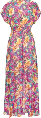 Produktbild von LASCANA Strandkleid im Kimono-Style zum Binden mit Blumendruck pink bedruckt Größe 40