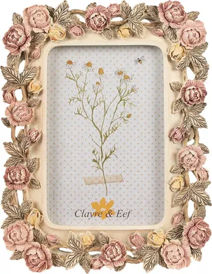 Obrázok produktu pre Clayre & Eef Rám na obraz 10x15 cm Ružové polyresinové ruže