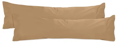 Productafbeelding van Set van 2 kussenslopen van katoen – jersey – zandkleurig, ongeveer 40 x 145 cm
