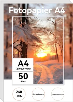Image de Papier photo A4, brillant, 230 g/m², 50 feuilles, pour impressions photo