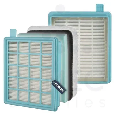 Obrázok produktu pre Sada filtrov SQOON pre Philips PowerPro Compact – sada 3 v 1 – HEPA, motorový a výstupný filter – umývateľné