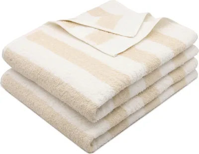 Produktbild von 2er Set Saunatuch, Baumwolle, 75x180 cm, beige-weiß-gestreift